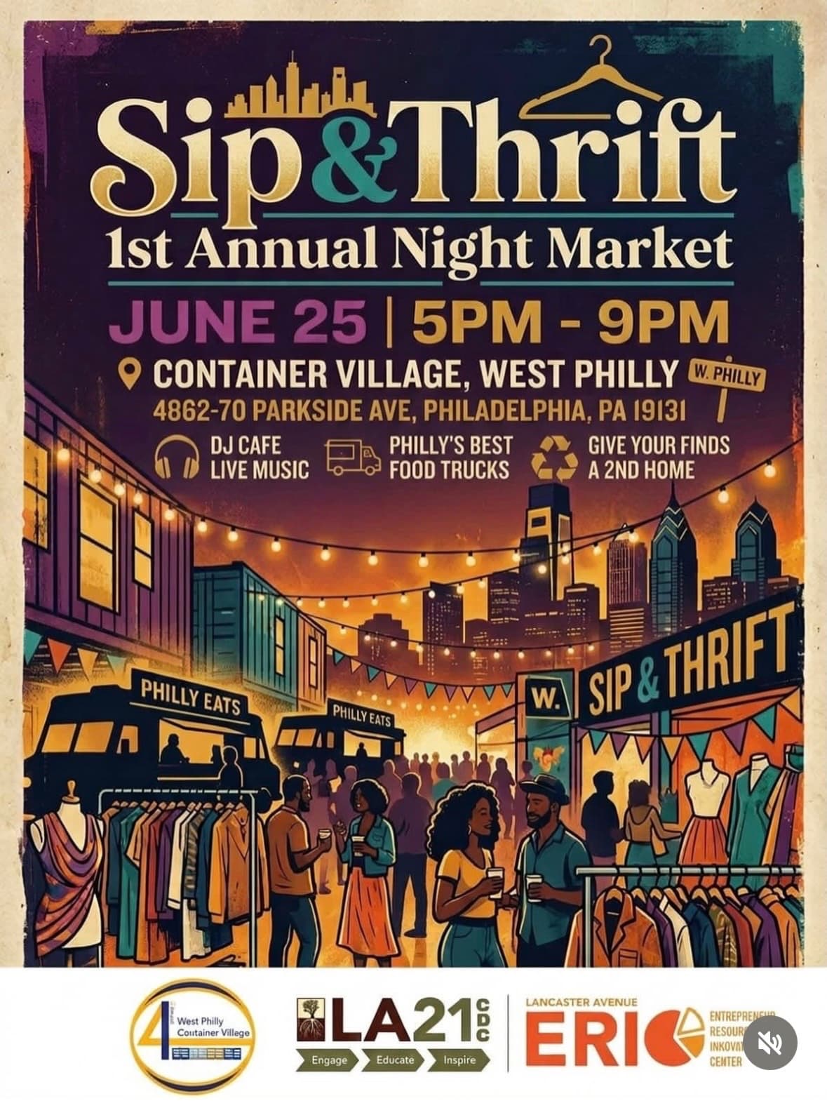 🌙♻️ West Philly Sip & Thrift Night Market ♻️🌙